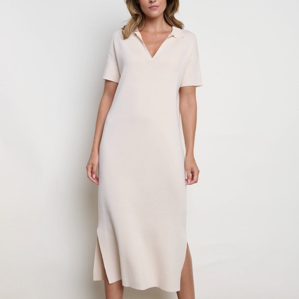 Pretty Lavish Collared Knit Ivory Dress in size S